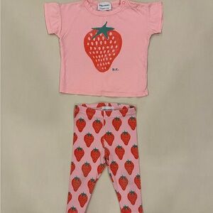 Bobo Choses Pink Strawberry Kids Matching Set 6-12 months